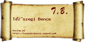 Tószegi Bence névjegykártya