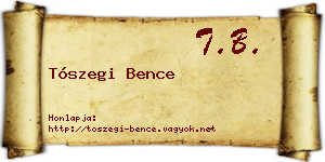 Tószegi Bence névjegykártya