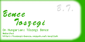 bence toszegi business card